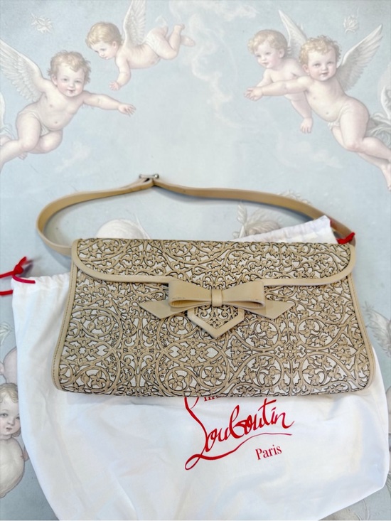 Christian Louboutin Handbags - ✨ RARE Christian Louboutin Evita Pampas Laser-Cut Leather Clutch Bag Excellent ✨